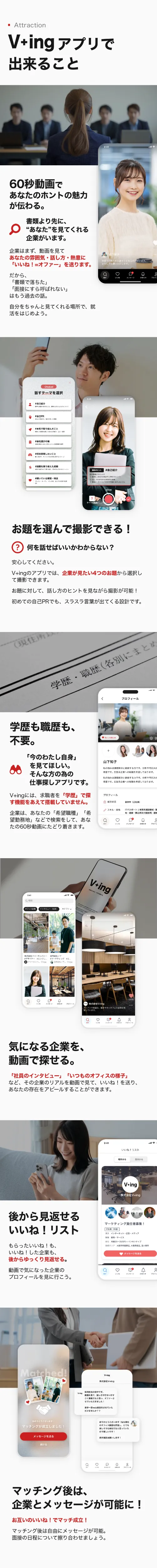 V+ingアプリで出来ること